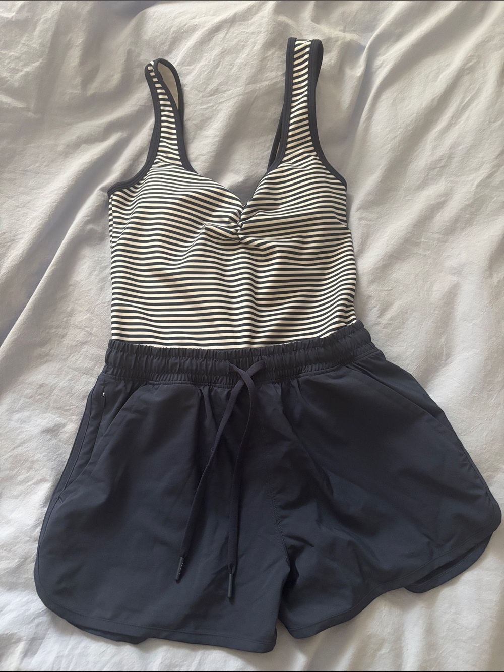 Navy Stripe YPB Romper